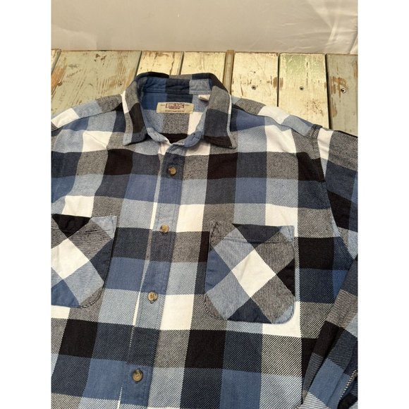 Vintage BIG MAC Workwear Shirt Men Size XL Brown Plaid Button Up Pocket Work 80s - Picture 3 of 12